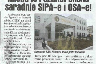OTHERS ABOUT US: US Embassy Congratulated SIPA and OSA on “Damask” Operation